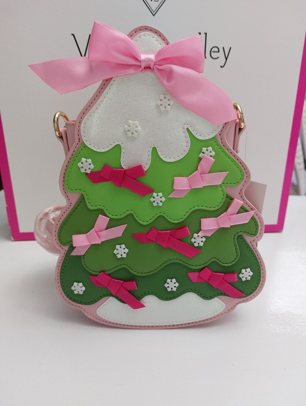 Betsey Johnson Pink Green Christmas Tree Crossbody NWT